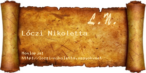 Lóczi Nikoletta névjegykártya